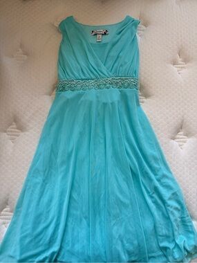 Speechless Aqua/Turquoise Girls Formal Dress with Beaded Waist